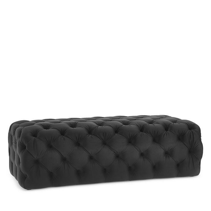 TOV Furniture Kaylee Black Velvet Ottoman Bloomingdale's