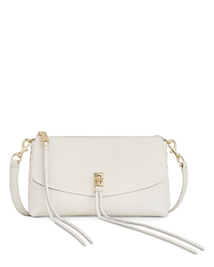 Rebecca Minkoff Darren Top Zip Leather Crossbody Bag In Pearl