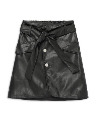 belted faux leather skirt