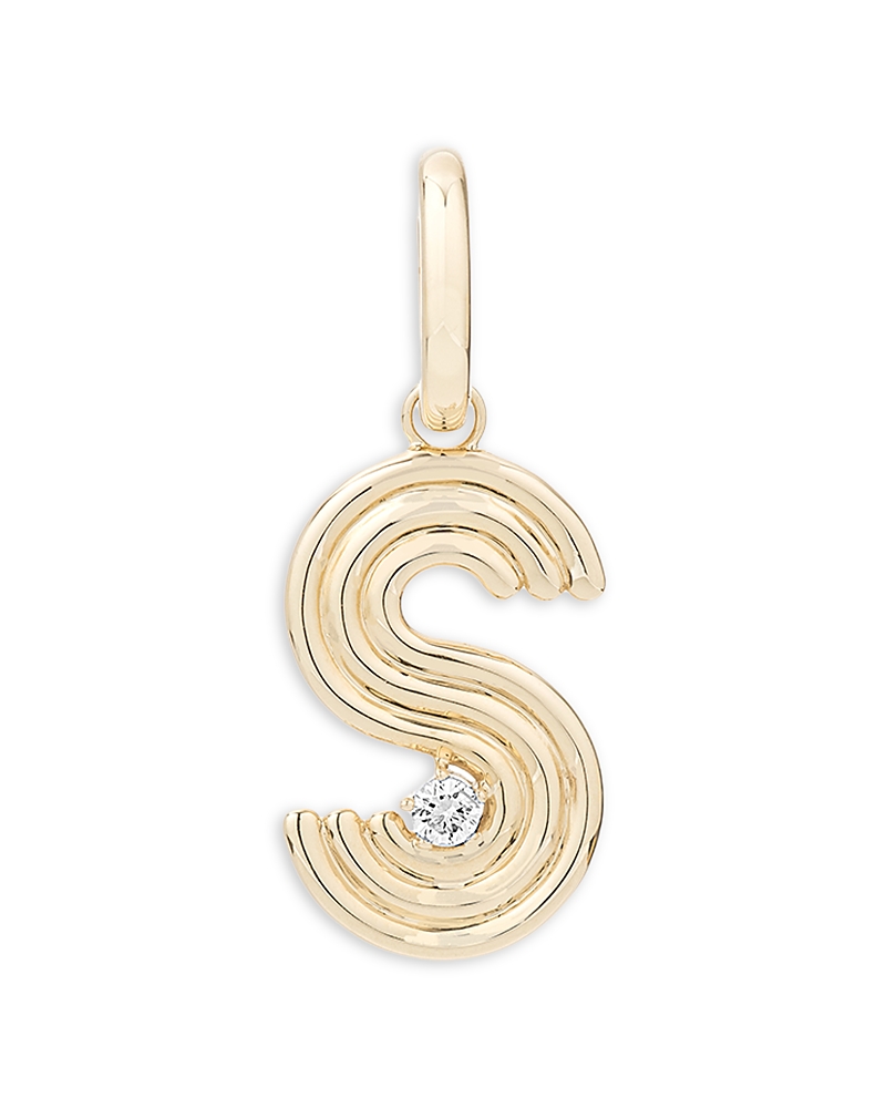 Adina Reyter Groovy Diamond Initial Hinged Charm In S