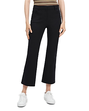 Theory Cropped Kick Flare Pants In Deep Navy