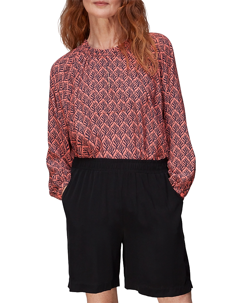 Whistles Sea Tree Print Blouse In Multicolor