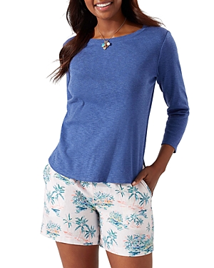 Tommy Bahama Ashby Heathered Cotton Tee In Dk Cobalt
