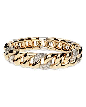Roberto Demeglio 18K Yellow Gold Groumette Diamond Link Stretch Bracelet