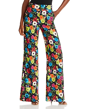 Shop Alice And Olivia Dylan High Waist Wide Leg Pants In Flower Garden