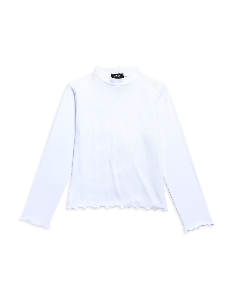 Aqua Girls' Ribbed Mock Neck Top, Big Kid - Exclusive