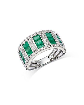 Bloomingdale's - Emerald & Diamond Ring in 14K White Gold - 100% Exclusive