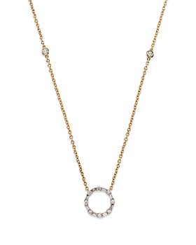 Diamond Double Circle Pendant Necklace in 14K Yellow Gold, 0.50 ct. t.w. -  100% Exclusive