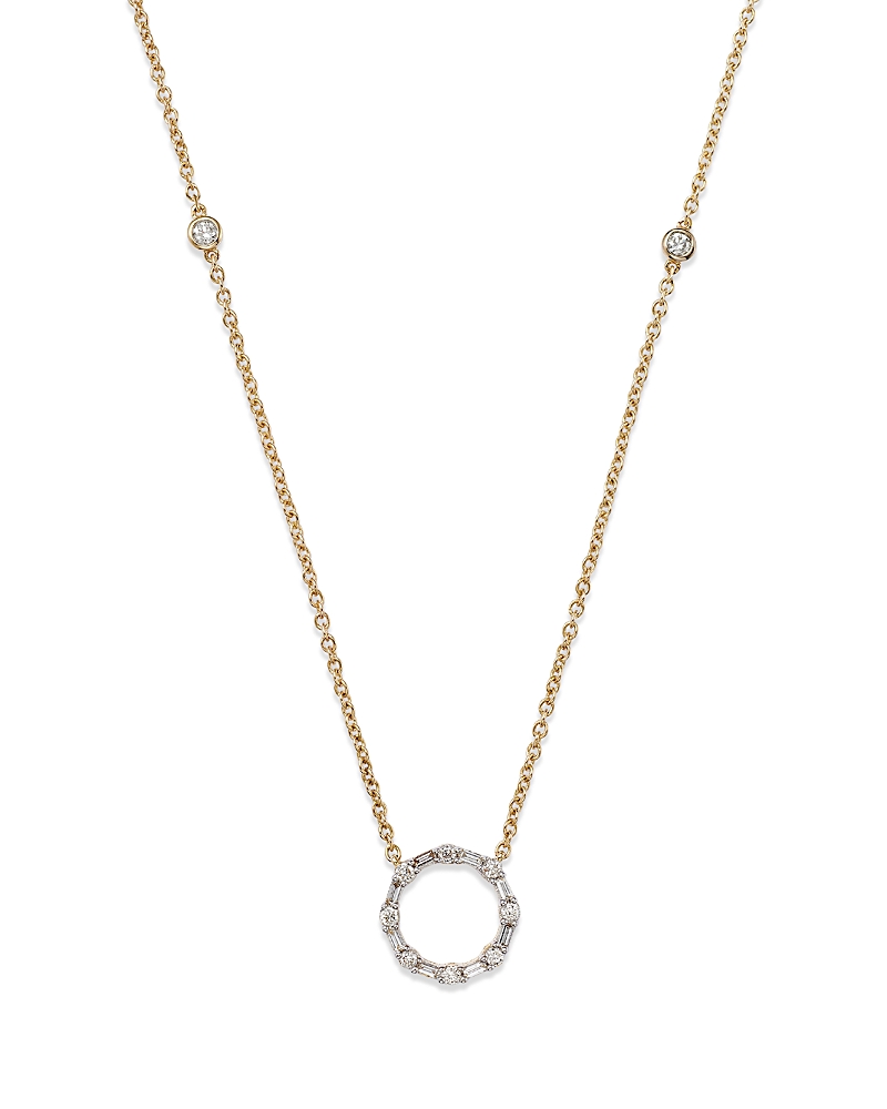 Bloomingdale's Diamond Circle Pendant Necklace In 14k Yellow Gold, 0.25 Ct. T. W. - Exclusive In Gold