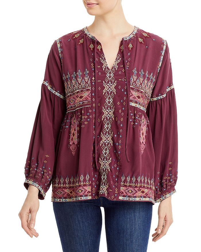 Johnny Was Deliza Silk Blouse Bloomingdale's