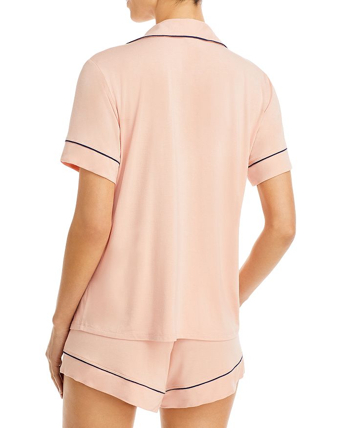 Shop Eberjey Gisele Relaxed Short Sleeve Top & Shorts In Rose Cloud/navy