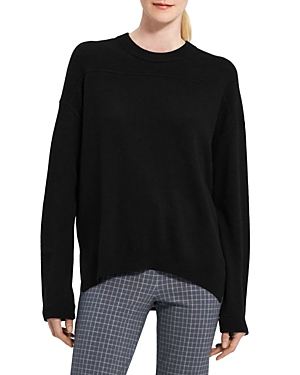 Theory Karenia Cashmere Crewneck Sweater In Black