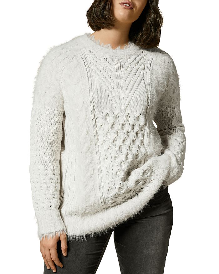 Marina Rinaldi Afelio Cable Knit Sweater | Bloomingdale's