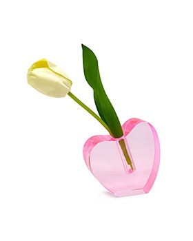 Tizo - Crystal Pink Heart Shape Vase, Large