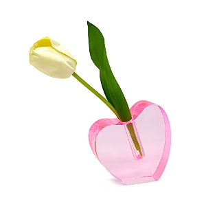 Tizo Crystal Pink Heart Shape Vase, Large