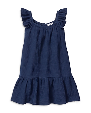 Shop Petite Plume Girls' Celeste Cotton Nightdress - Little Kid, Big Kid In Navy