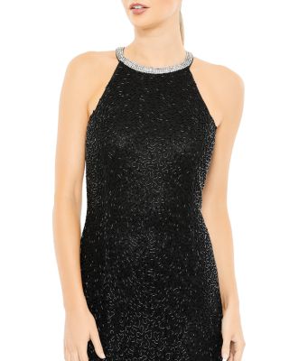 Halter Neck Sequin Gown