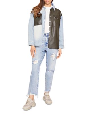 Blue Revival - Denim & Faux Leather Shirt Jacket