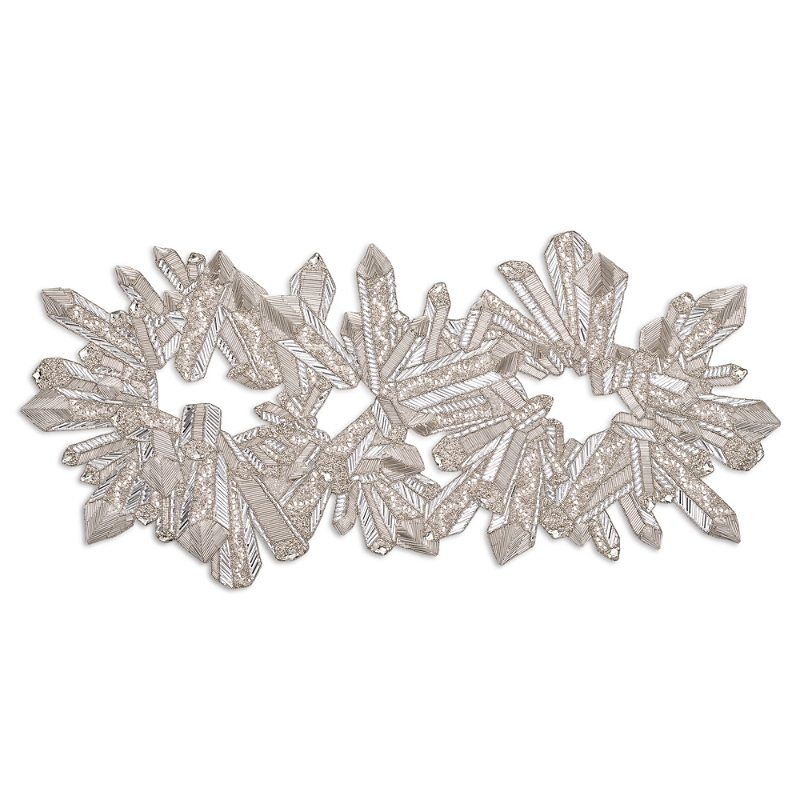 Kim Seybert Zenith Runner, 38.5 X 18 In Crystal/silver