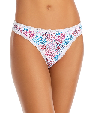 Aqua Lace Trim Thong - 100% Exclusive In White Ditsy Floral