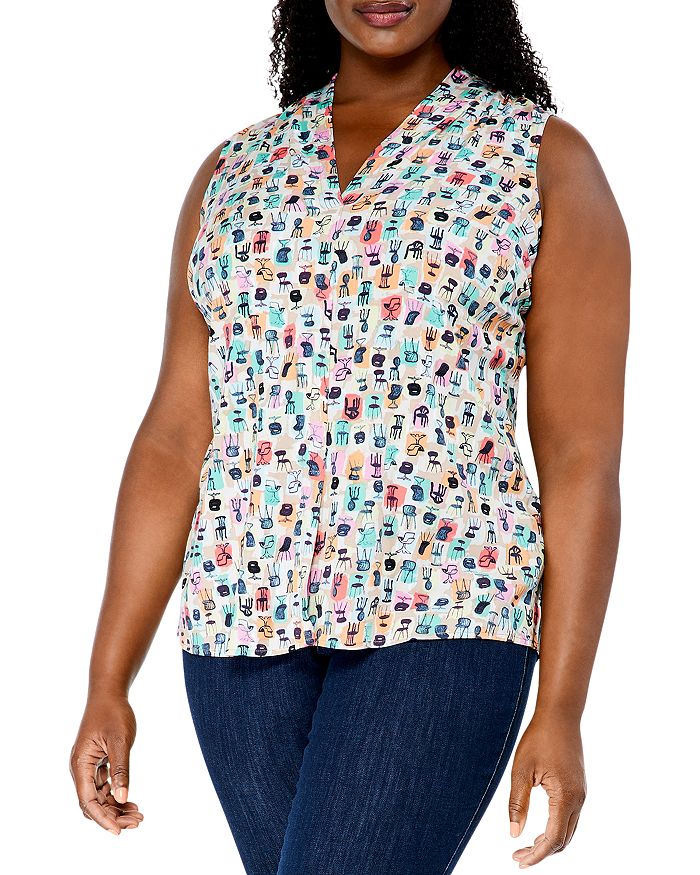 NIC+ZOE Plus Have A Seat Chair Print Top Bloomingdale's