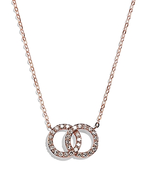 Bloomingdale's Diamond Double O Pendant Necklace In 14k Rose Gold, 0.25 Ct. T.w. - 150th Anniversary Exclusive