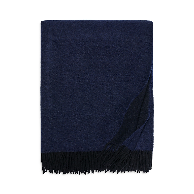 Sferra Renna Fringed Throw In Navy