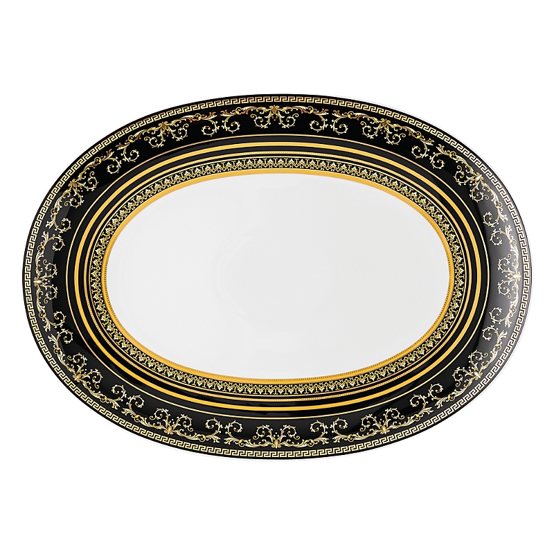 Versace Virtus Gala Black Platter In Black