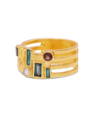Gurhan 22k Yellow Gold Embrace Multi Gemstone & Diamond Klimt Ring In Multi/gold