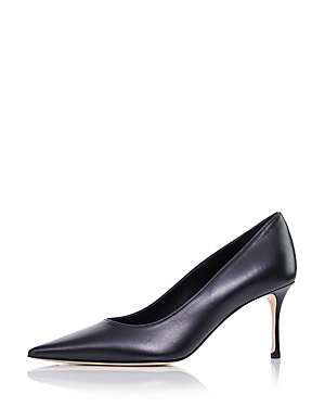 MARION PARKE WOMEN'S CLASSIC POINTED TOE BLACK MID HEEL PUMPS