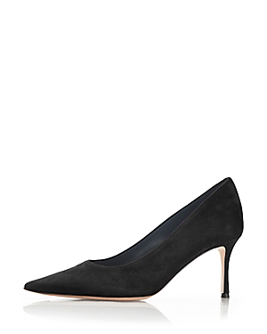MARION PARKE WOMEN'S CLASSIC POINTED TOE BLACK MID HEEL PUMPS