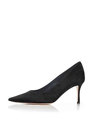 Marion Parke Classic Pump 70 Womens Kitten Heel Pointed Toe Pumps In Black Suede