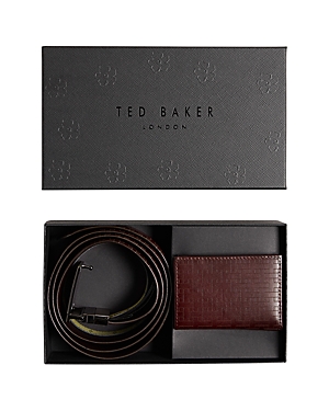 Ted Baker Gramms Laser Etched Belt & Cardholder Set