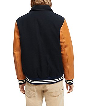 Leather & Nylon Varsity Jacket Wool Bloomingdales Men Clothing Jackets Leather Jackets 