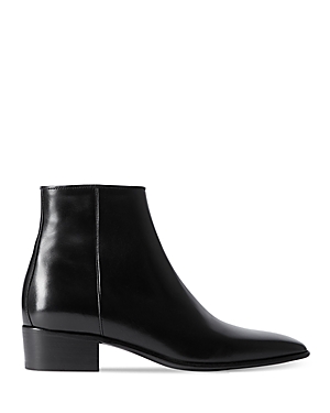 Shop The Kooples Women's Pointed Toe Mid Heel Ankle Boots In Black