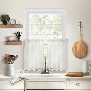Elrene Home Fashions Cameron Kitchen Window Tier Set, 30 X 36 In White
