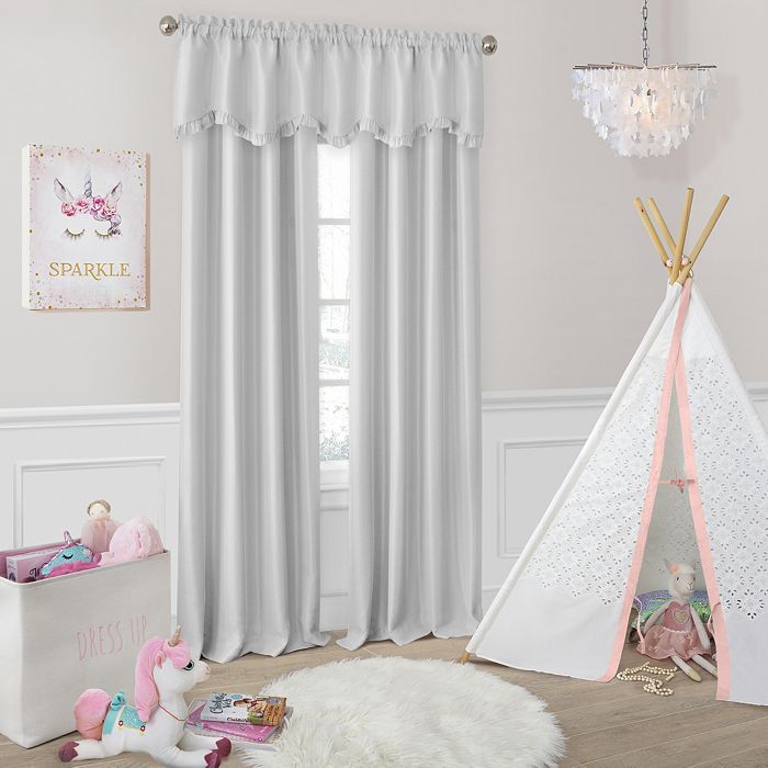 Elrene Home Fashions Adaline Nursery And Kids Room Darkening Window Curtain Panel, 52 X 95 In Pearl Gray