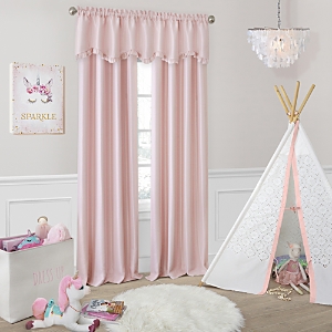 Elrene Home Fashions Adaline Nursery And Kids Room Darkening Window Curtain Panel, 52 X 95 In Soft Pink