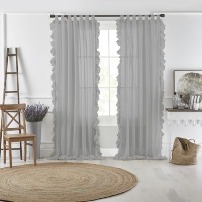 Elrene Home Fashions - Bella Tab-Top Ruffle Sheer Window Curtains