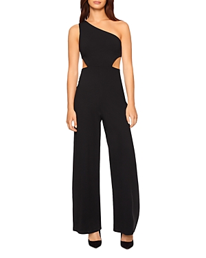 Shop Susana Monaco One Shoulder Cutout Jumpsuit In Black