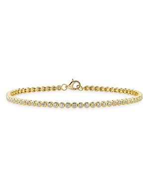 Moon & Meadow 14k Yellow Gold Diamond Mini Bezel Tennis Bracelet - 100% Exclusive