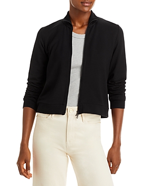 Majestic Zip-front French Terry Jacket In Noir