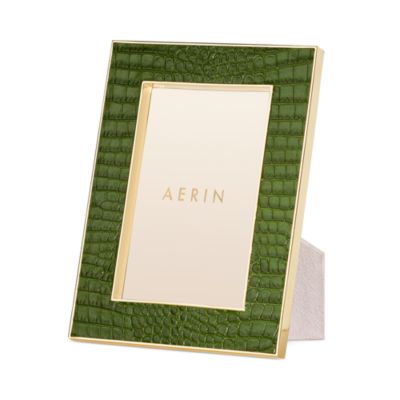 Classic Croc Embossed Leather Frame, Fawn - 4" x 6"