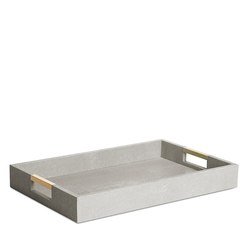 Aerin Modern Shagreen Desk Tray In Dove