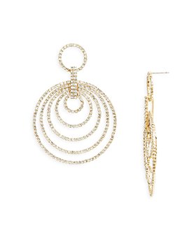 AQUA - Circle Crystal Drop Earrings in Gold Tone - 100% Exclusive