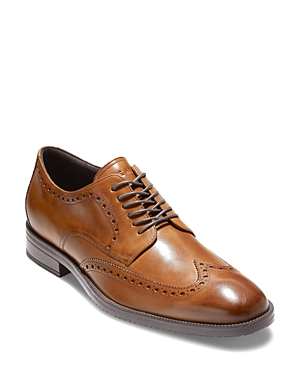 Cole Haan Men's Modern Essentials Lace Up Wingtip Oxford Dress Shoes In British Tan