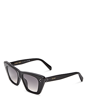 Celine Bold 3 Dots Grey Smoke Cat Eye Ladies Sunglasses Cl40187i 01a 51 In Black/gray Gradient