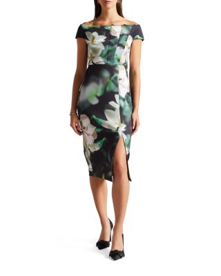 ワンピース TED BAKER Midi Dress Ted Baker Lovez Off-the-Shoulder Midi Dress | eBay