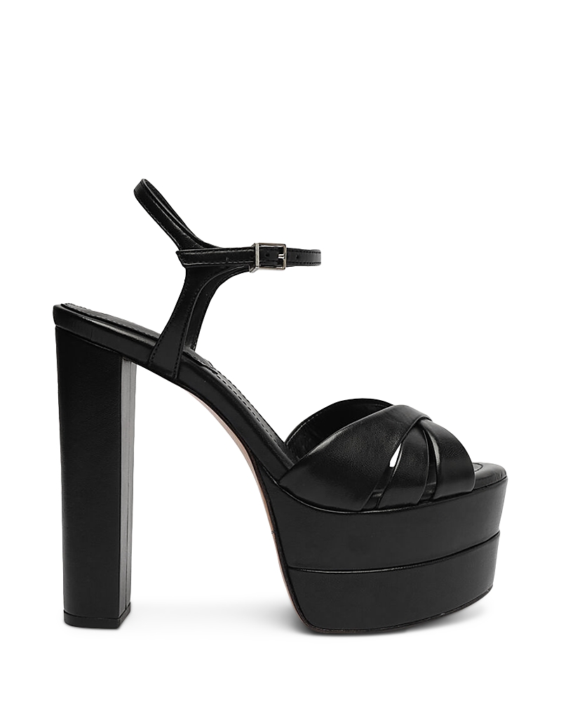 Schutz Keefa High Nappa Leather Sandal In Black