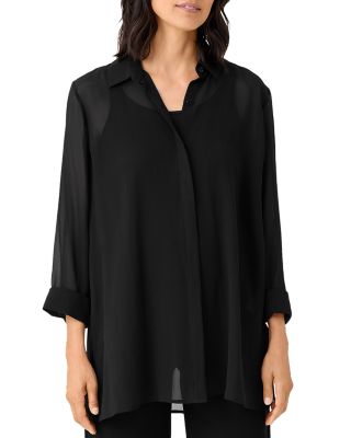 Eileen Fisher Long Sheer Silk Shirt Bloomingdale s